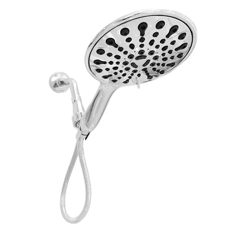 Chrome electroplated portable handheld shower head with six function dial