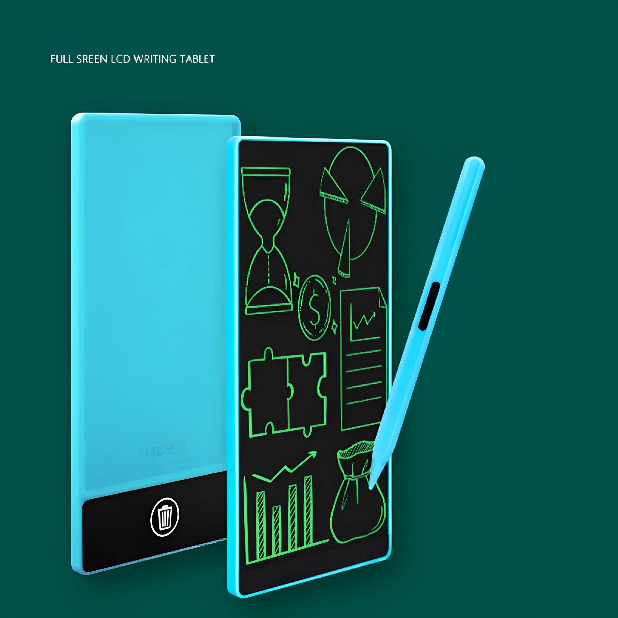 Blue LCD writing tablet with 6.5-inch screen for student arithmetic practice