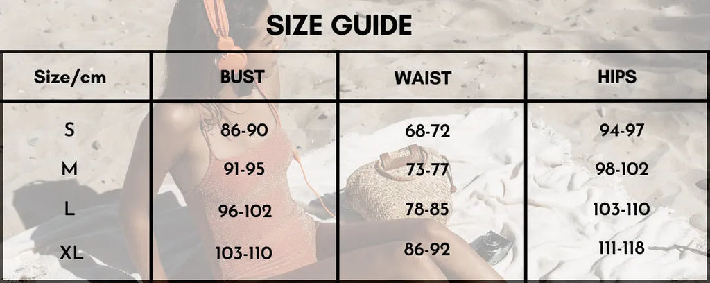 Women's solid-colour one-piece swimsuit with gold button and matching skirt in assorted colours.