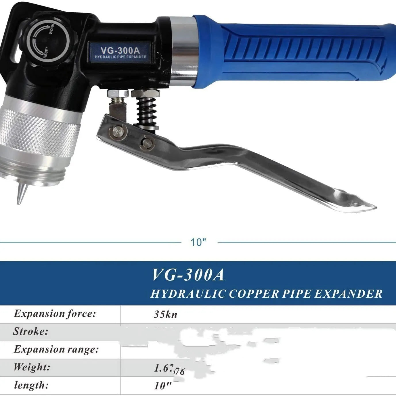 Hydraulic tube expander refrigeration tool with high-strength alloy steel construction, VG-300 style design