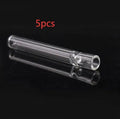 Clear glass telescopic smoking pipe with straight tube and suction nozzle.