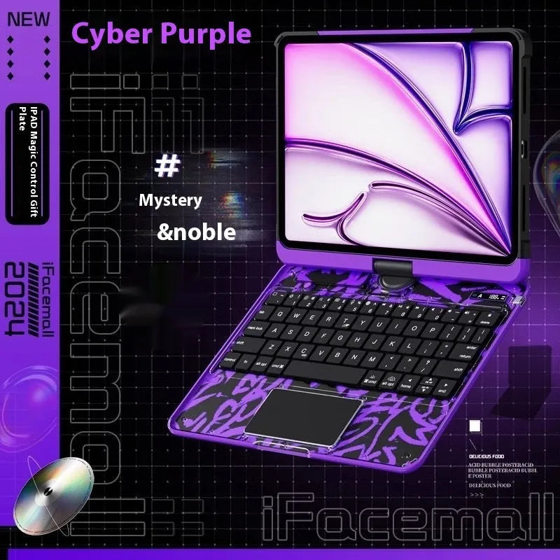 Blue shockproof PC keyboard case for iPad Pro 11-inch and iPad Air 13-inch tablets on a table.