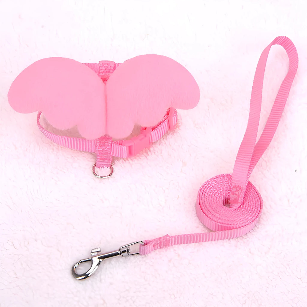 Pet dog angel wings hand holding rope in six colours blue red purple yellow green pink