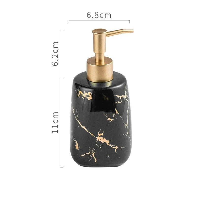 Ceramic bathroom wash set in light luxury style with black, blue or white colour options