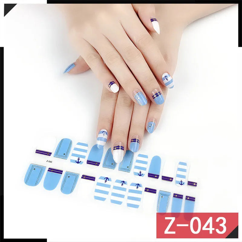 Korean nail stickers set showing cartoon, strawberry, flower, and embossed design nail art decorations