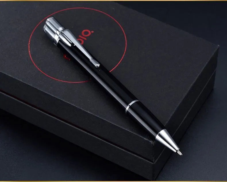 Silver metal windproof jet pen lighter with a blue flame, showing its slim 170mm design.
