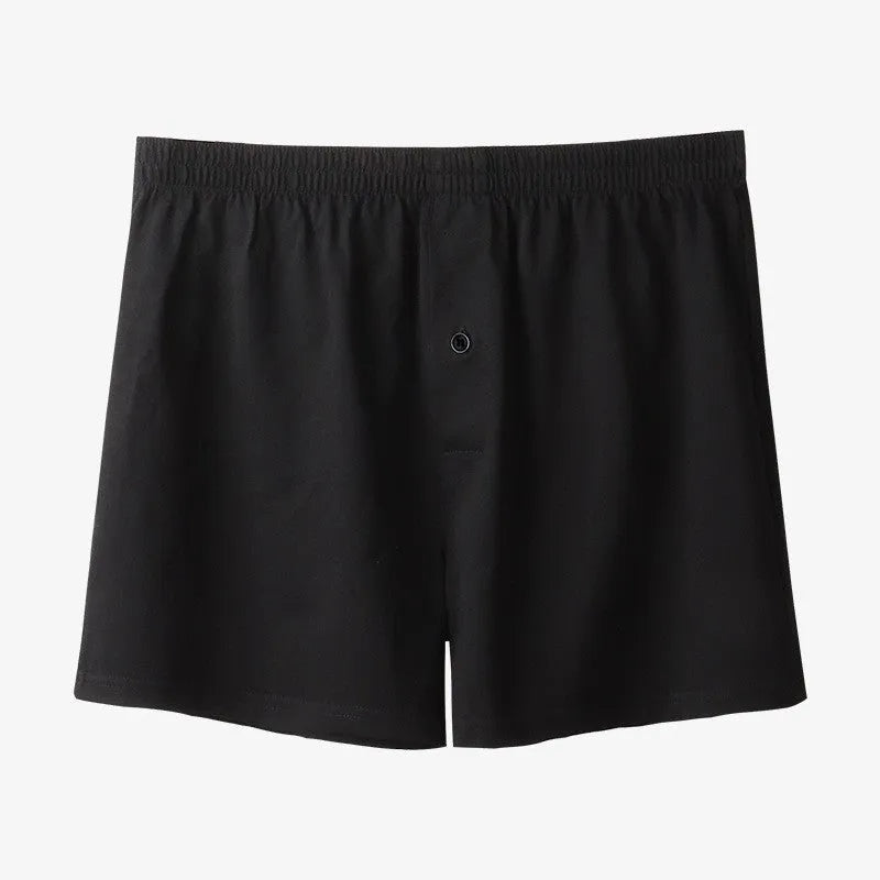 Men's cotton high-waist boxer shorts in light grey, dark blue and black colours