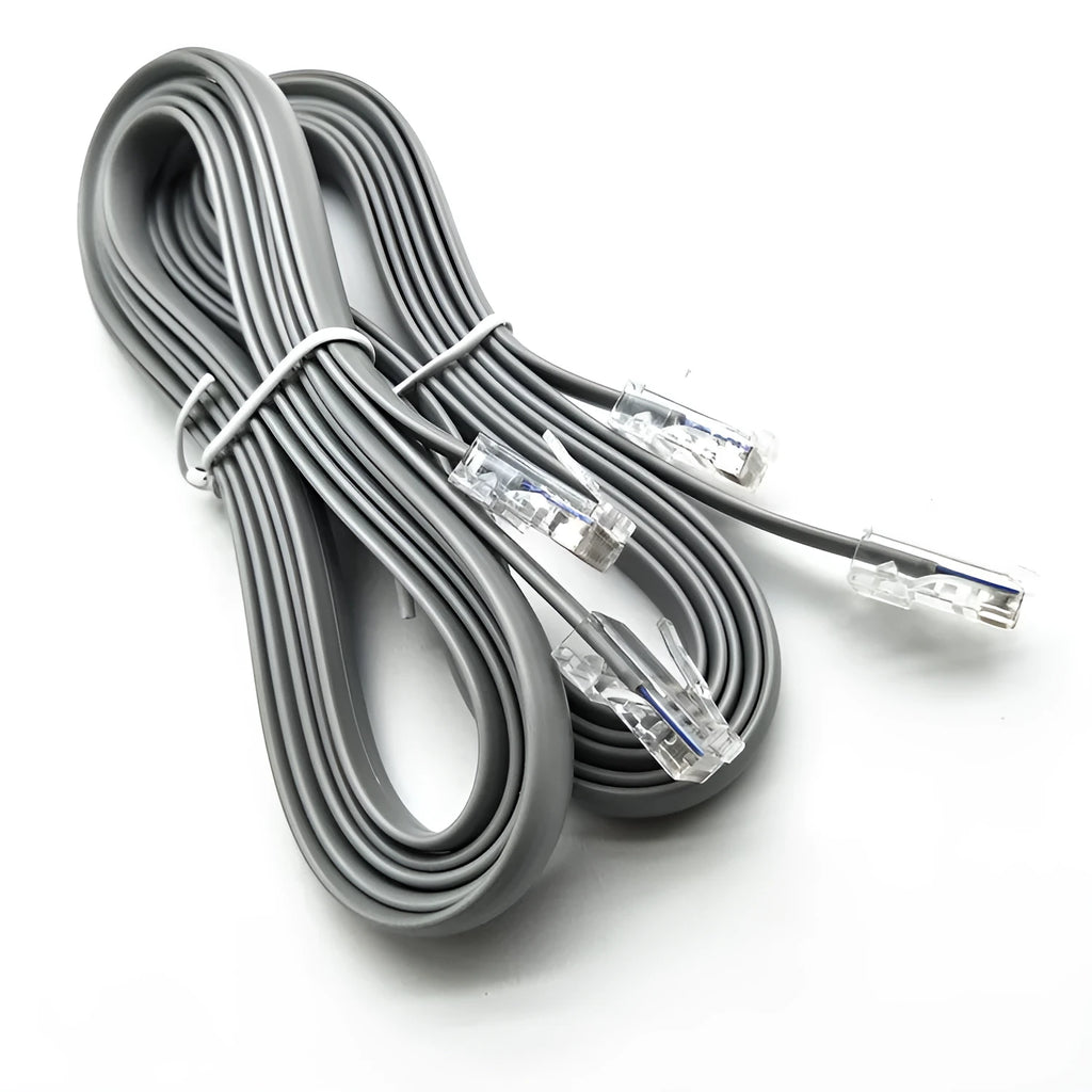 Silver grey 2 metre CAT6 network cable with RJ45 connectors
