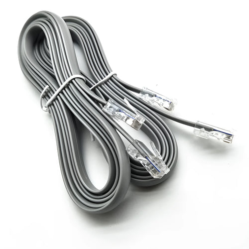 Silver grey 2 metre CAT6 network cable with RJ45 connectors