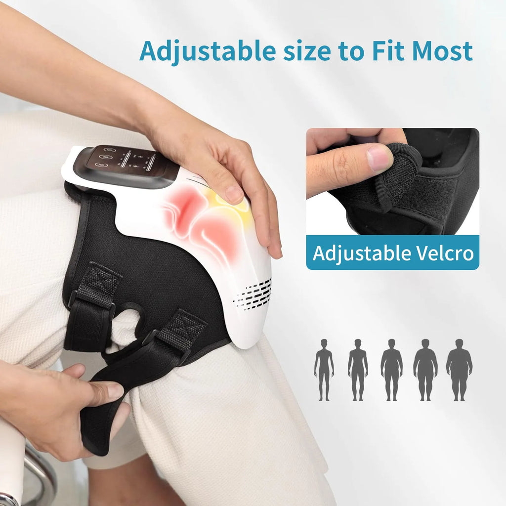 Intelligent electric knee massager with USB charging port in white colour