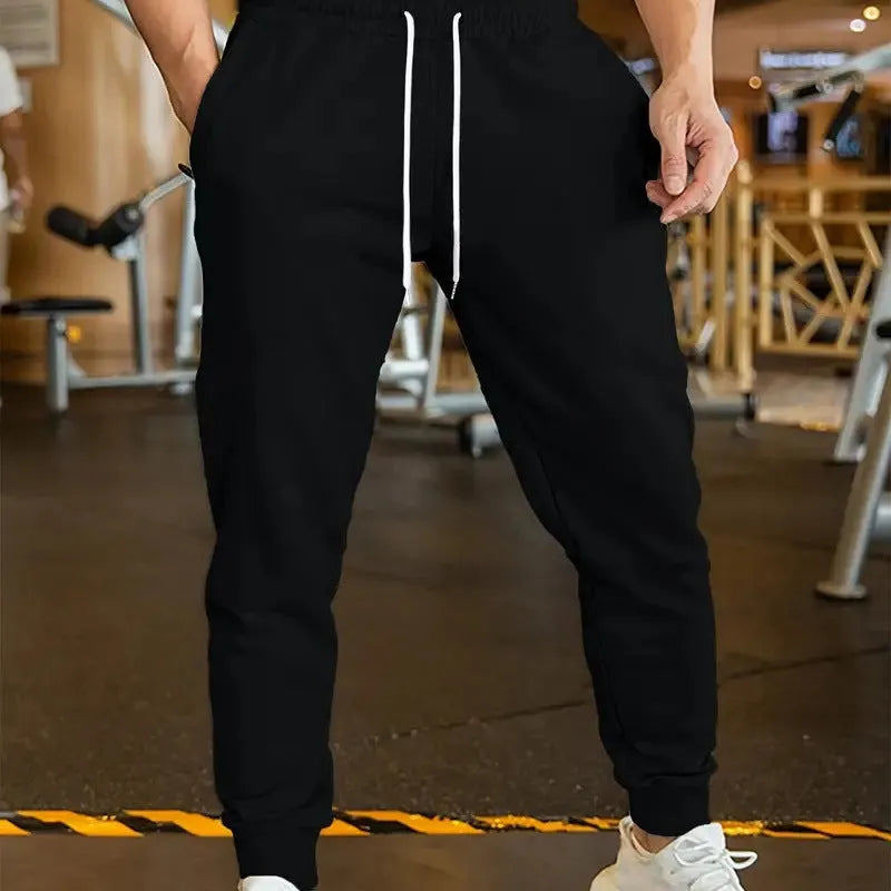 Men's linen leisure trousers with drawstring waist in loose fit design