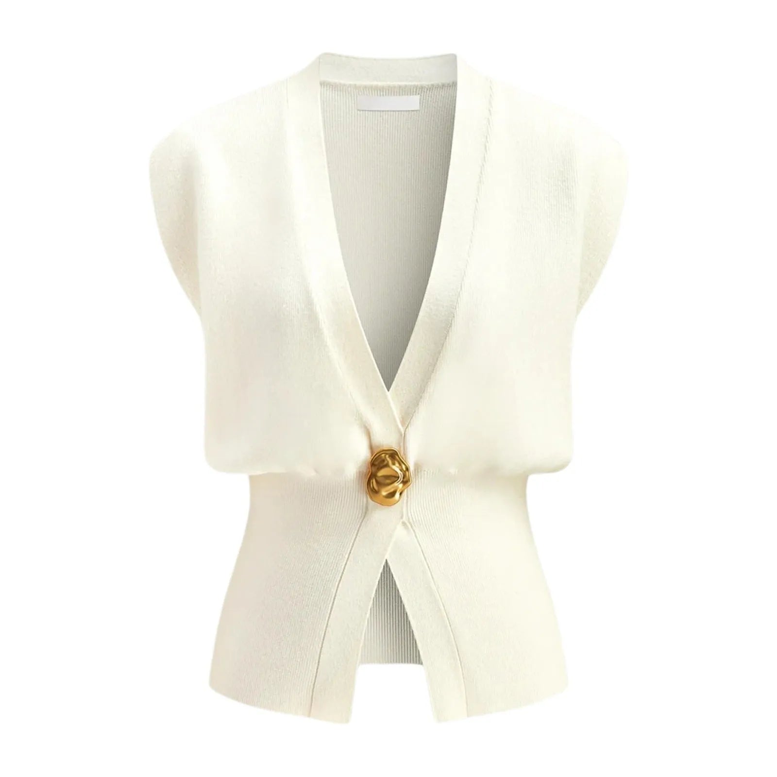 Women's loose V-neck button cardigan in knitted polyester showing colour options
