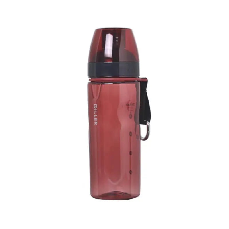 Stainless steel sports water bottle with removable tea compartment in blue colour option