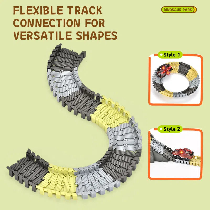 Skeleton dinosaur track car DIY assembly kit with plastic pieces and electric motor for children aged 4-6