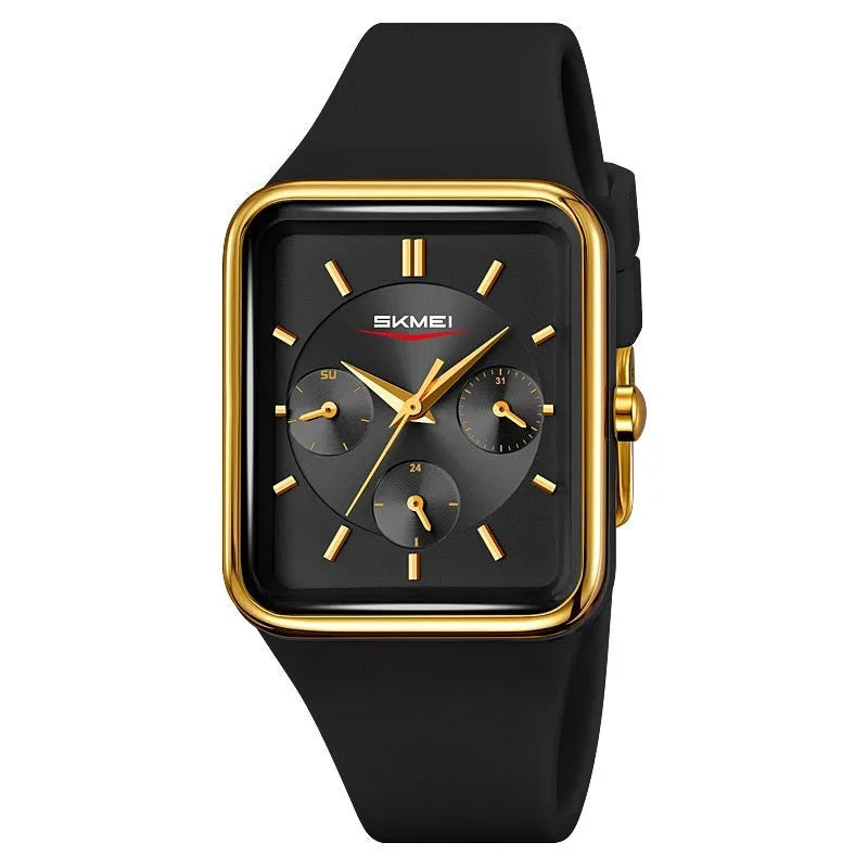 Square digital sports watch for girls with silicone strap in multiple colours