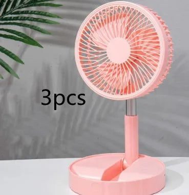 Black portable telescopic folding fan extended to full height with control panel visible