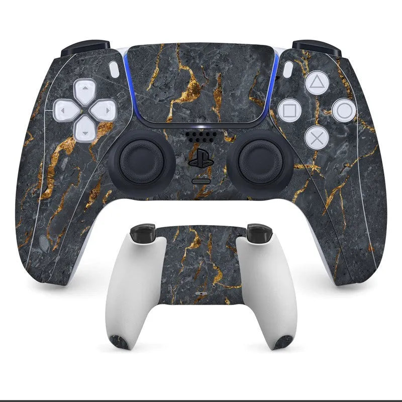 PS5 controller protective stickers with micro-frosted PVC material covering front and back surfaces