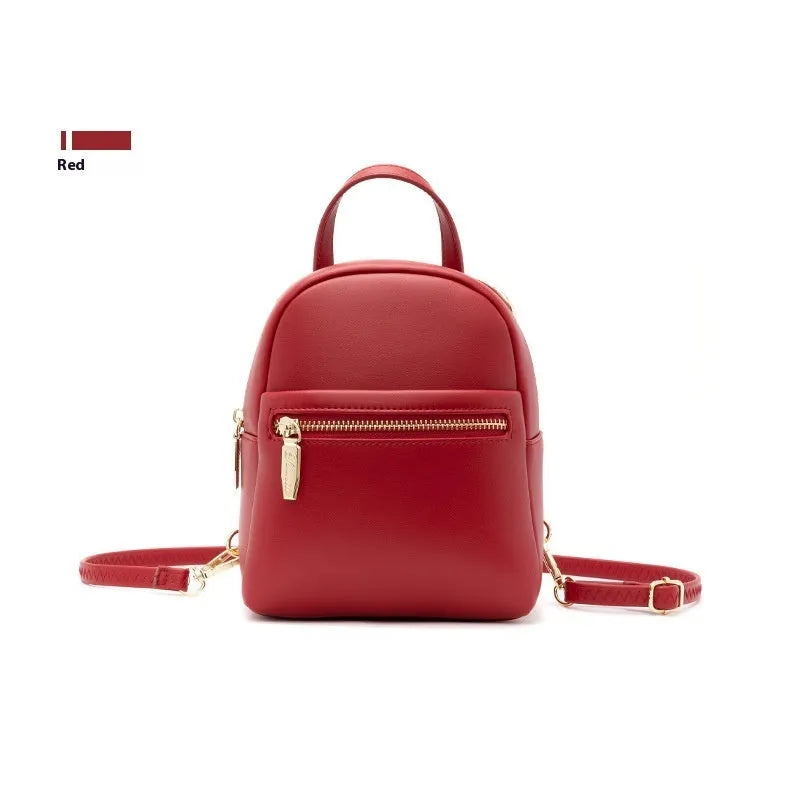 Soft PU street trend mini backpack in multiple colours with three-dimensional pocket