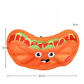 Crinkle and squeaky dog toys in hamburger, fries, hot dog and pizza designs without stuffing