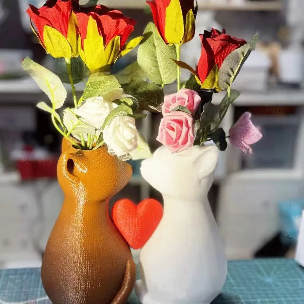 Creative desktop knitted cat flowerpot decoration ornament in Style 1, 280g