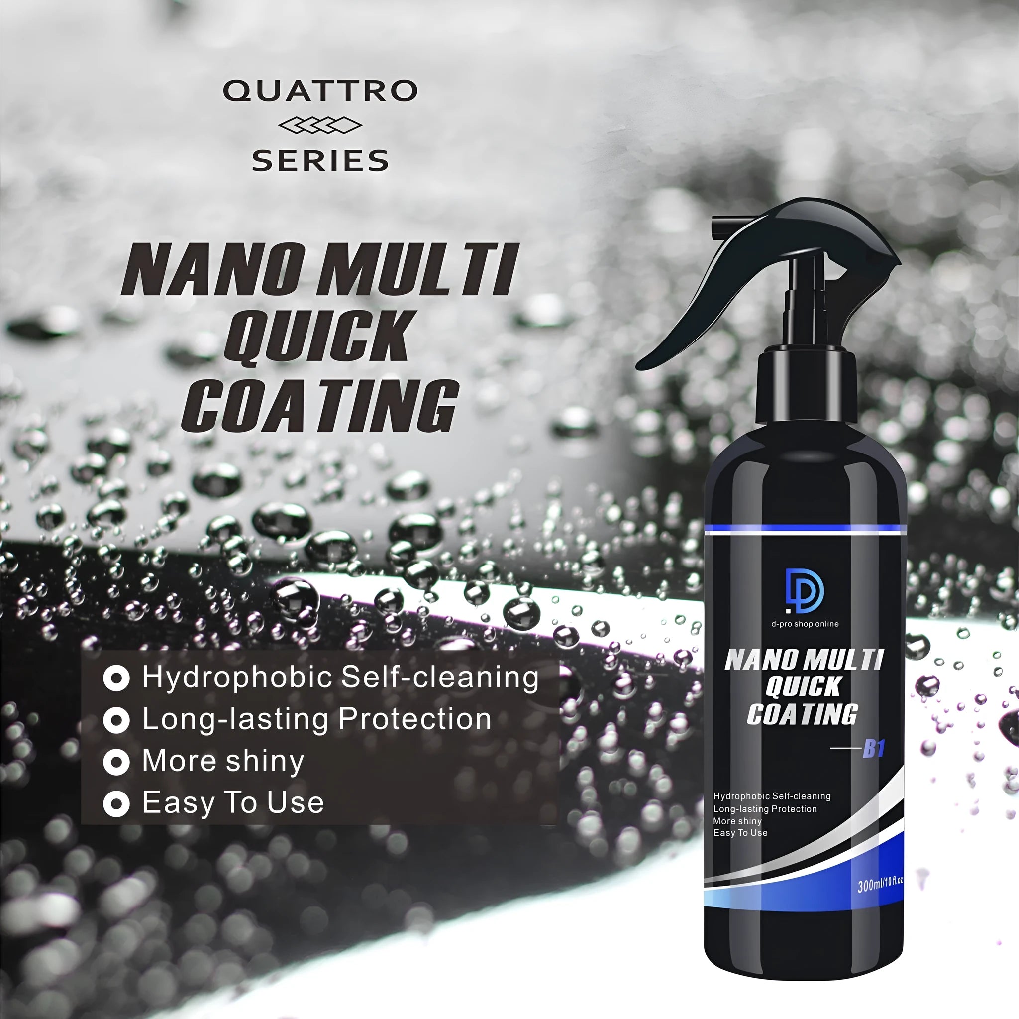 Automotive coating spray 300ML with nano silica for car paint protection and water repellency
