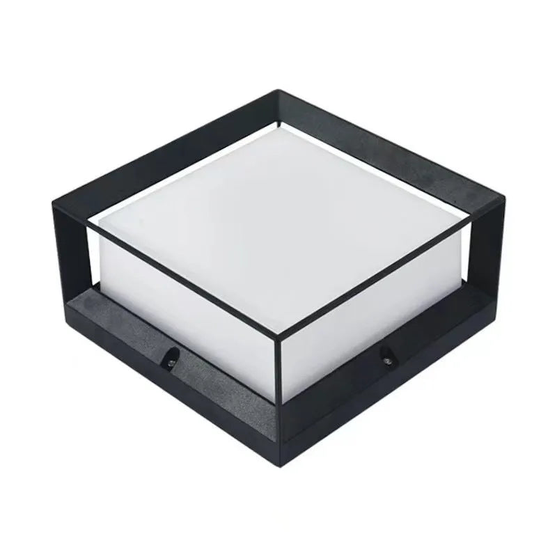 Aluminium outdoor solar column light mounted on a wall, shown in two available sizes.