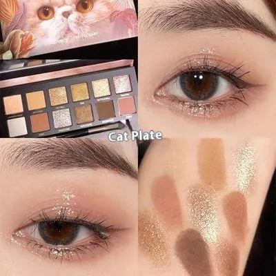 Explorer animal theme eyeshadow palette with twelve colours including matte and shimmer finishes