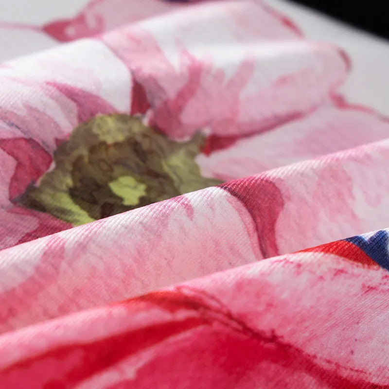 Ice silk men's underwear with fashion printing in polyester fabric, showing mid-waist design and breathable construction
