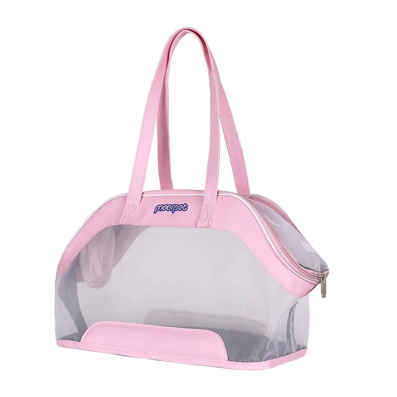 Leather cat outing carry bag with 25 litre capacity in Milan white colour.