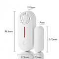 White WiFi door magnetic sensor alarm unit with separate magnetic contact for home security