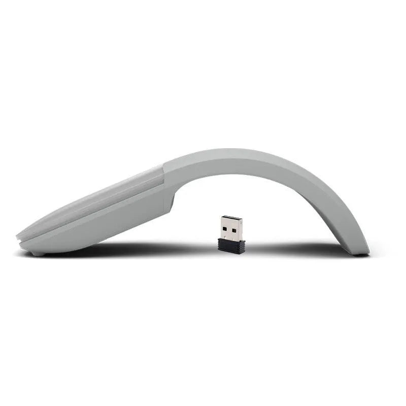 Black Bluetooth 4.0 folding touch wireless mouse shown in compact and folded position.