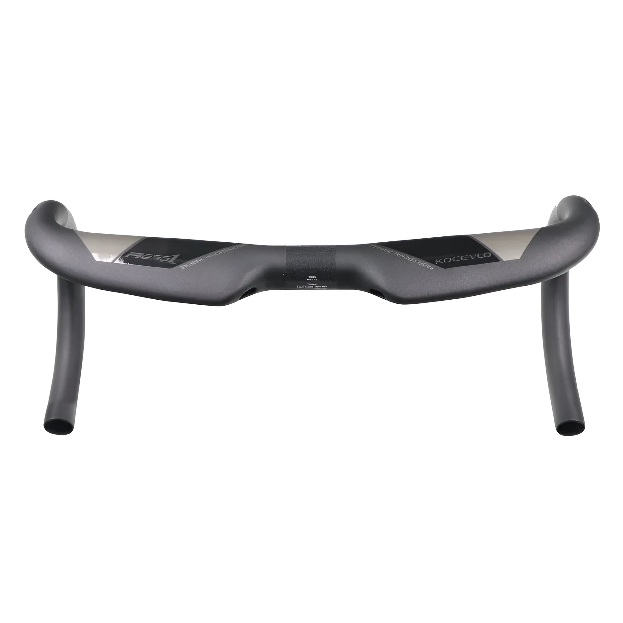 Wei Bike matt carbon fibre bent drop handlebar for road bikes showing ergonomic shape.