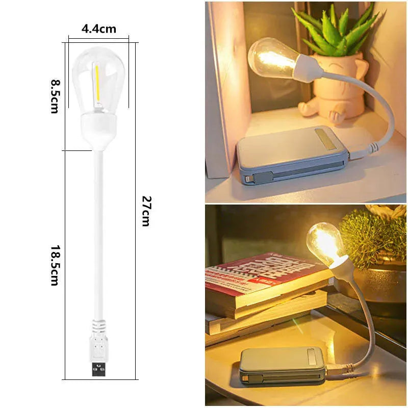 USB rechargeable folding tungsten night light with S14 style warm white illumination