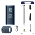 Portable wireless digital display car tire pump with power bank functionality and recoil hose