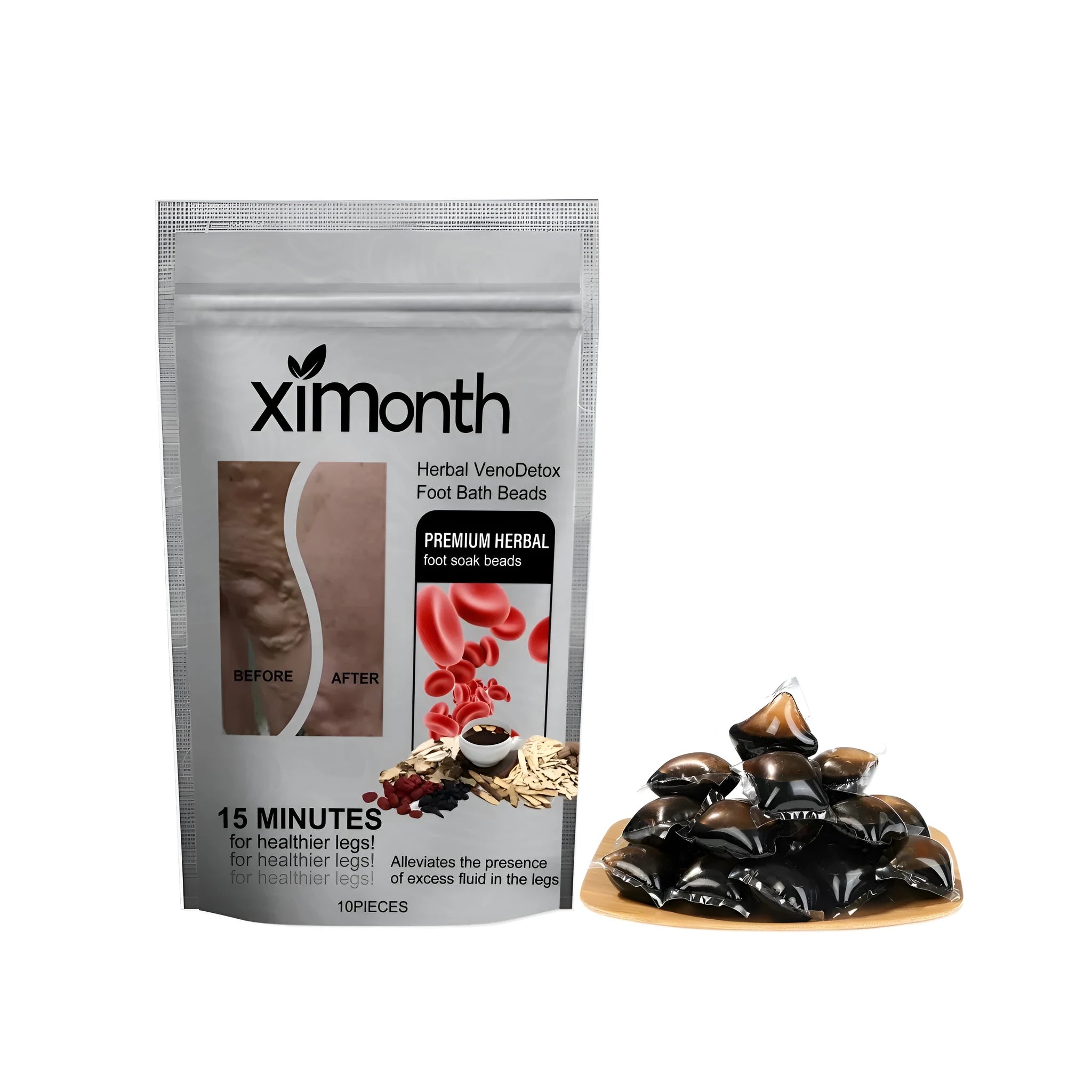 Ten concentrated herbal foot soaking gel beads with mugwort and aloe vera ingredients