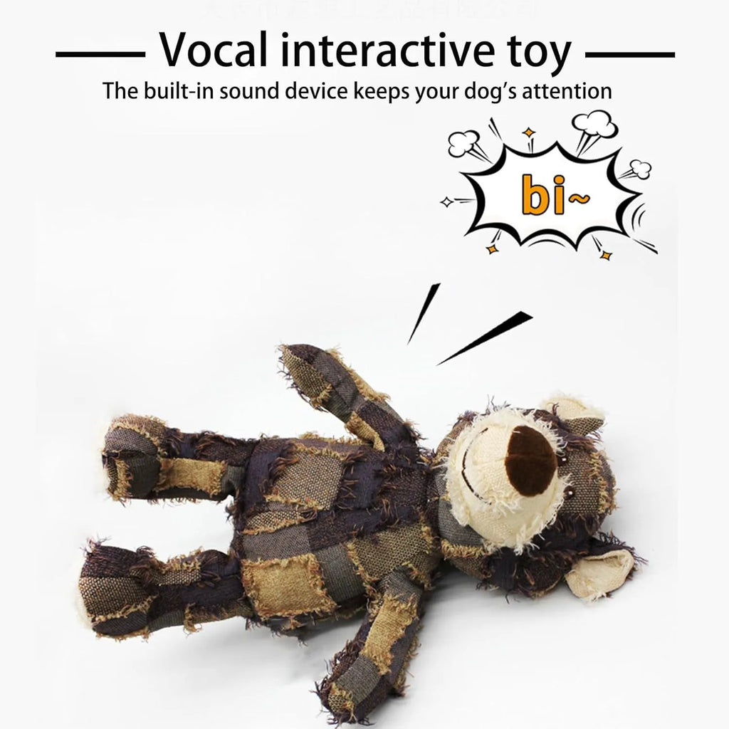 Indestructible Robust Bear squeaky dog toy in dark purple for heavy chewers