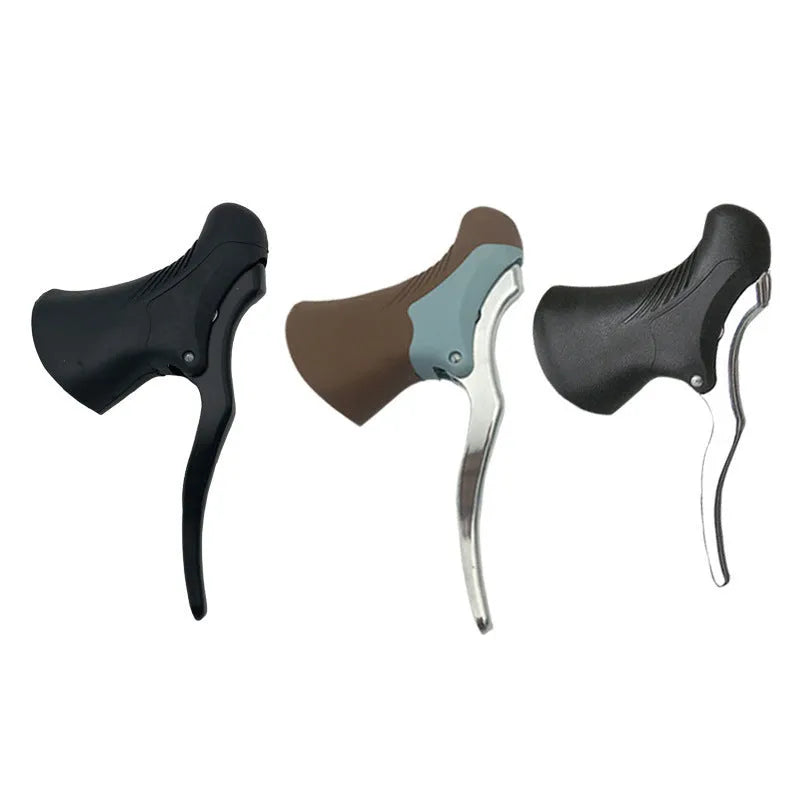 Aluminium alloy road bicycle brake handles in black or black silver for 22.2mm 23.8mm handlebars