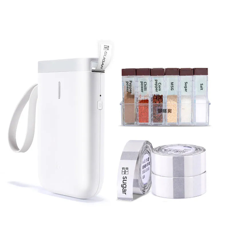 Compact Bluetooth thermal label printer with rechargeable battery for home and office use