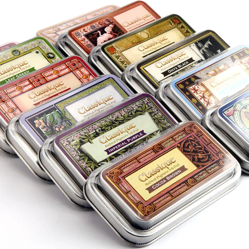 Rectangular oily inkpad for DIY rubber stamps in five colour options