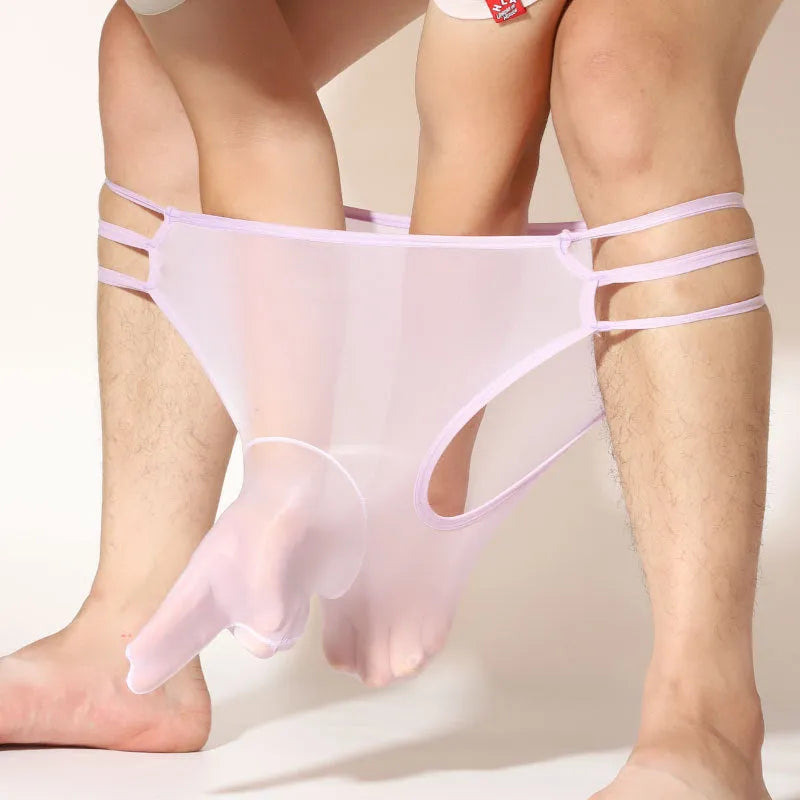 Men's transparent elephant nose nylon shorts in multiple colours with mid waist design