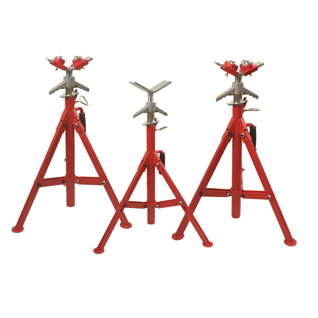 Metal V-head pipe bracket with ball joints for steel pipe support installations