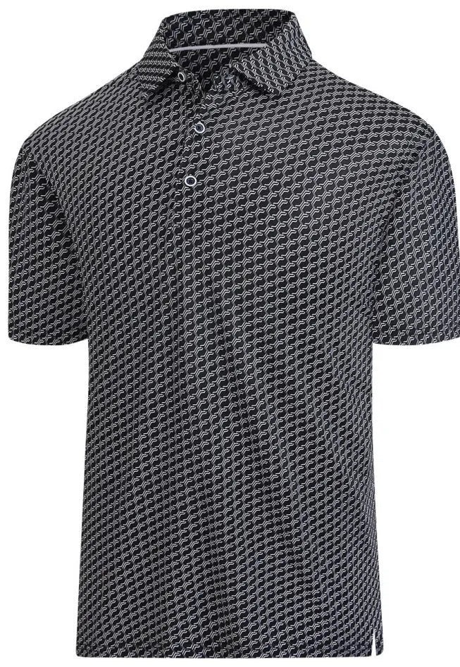 Men's grey short sleeve T-shirt with 3D graphic print and silver zipper decoration on the chest.