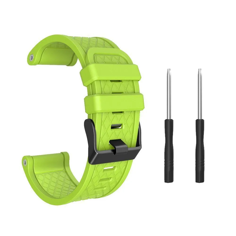 26mm black silicone watch strap with stainless steel clasp for Jiaming watches