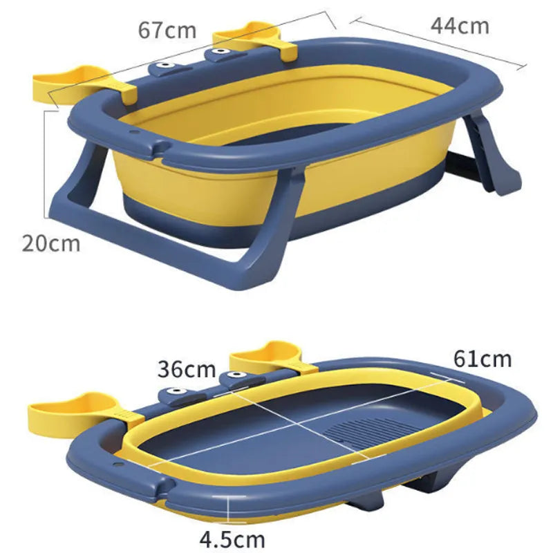 Light blue foldable portable pet tub for washing a small dog or cat