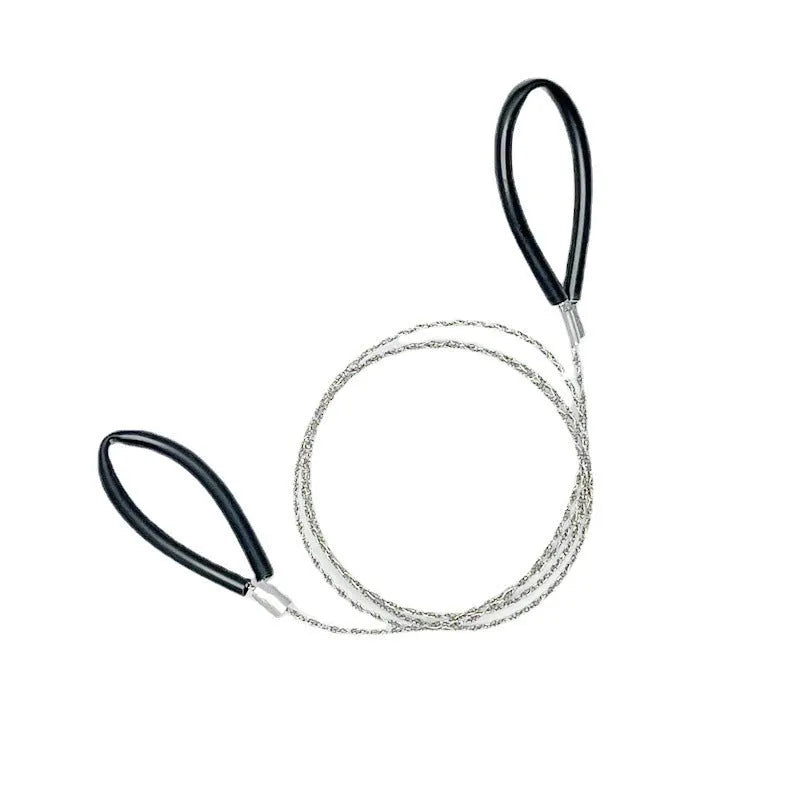 Compact black and red survival wire saw with leather case and German stainless steel wire
