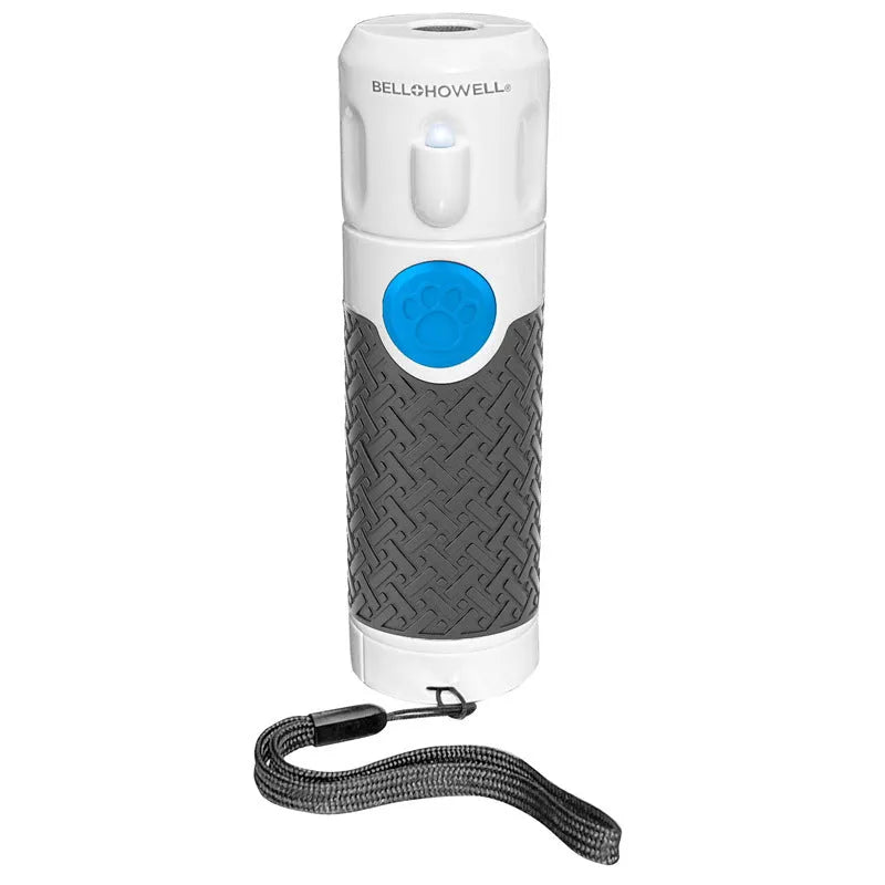 White handheld ultrasonic dog trainer bark stop device on a plain background.