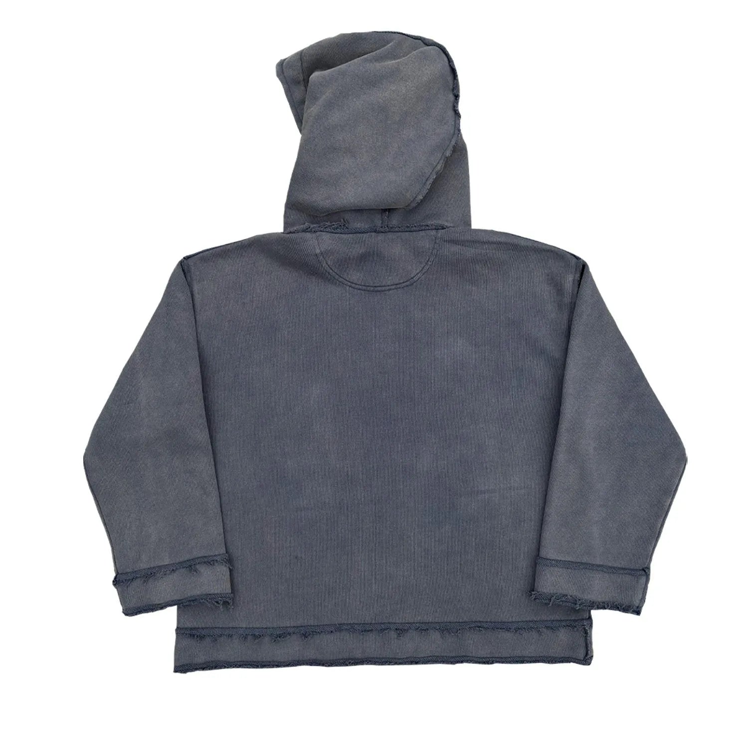 Dark blue hoodie sweatshirt with The Sun Also Rises graphic print on the back, showing front and reverse design.