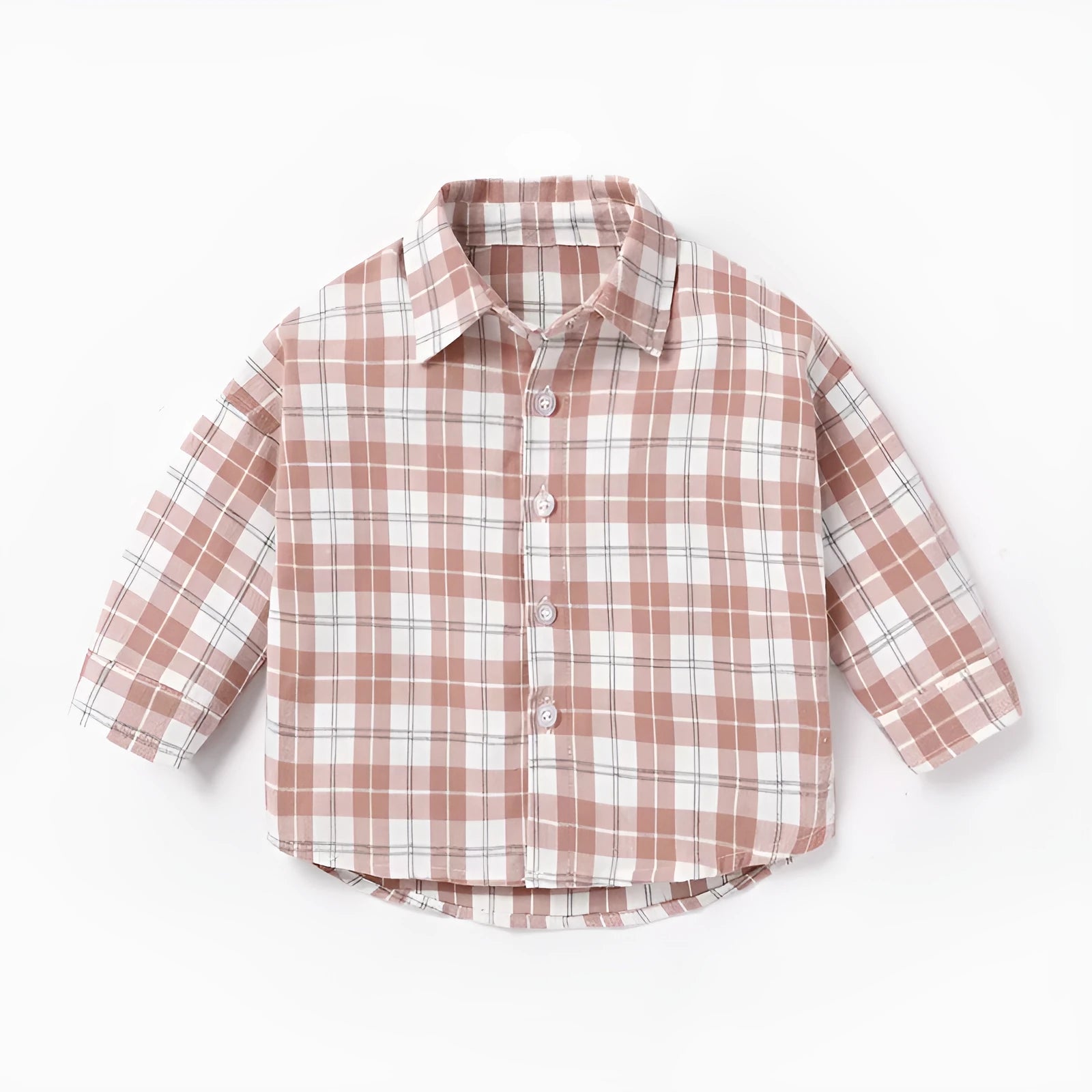 Boy's casual cotton lattice shirt in long sleeve design, available in multiple colours and sizes.
