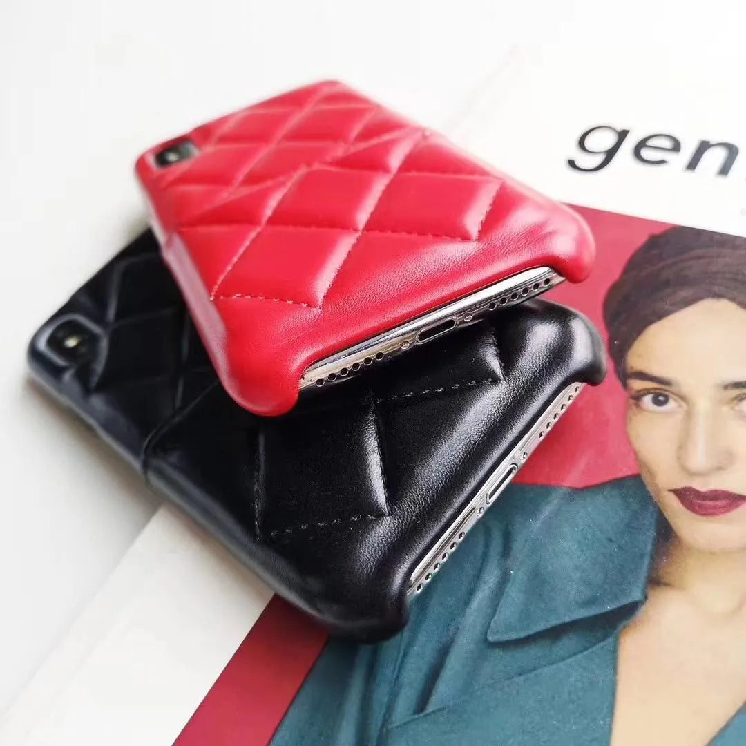 Black leather phone case for iPhone XS Max and other compatible models