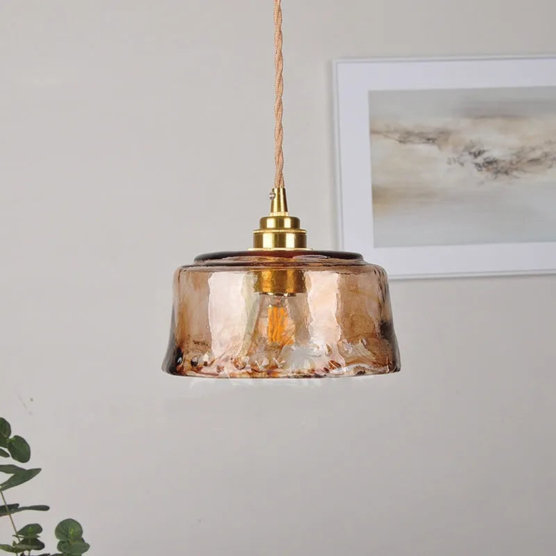 Nordic retro brass and glass chandelier pendant light for restaurant bar installation